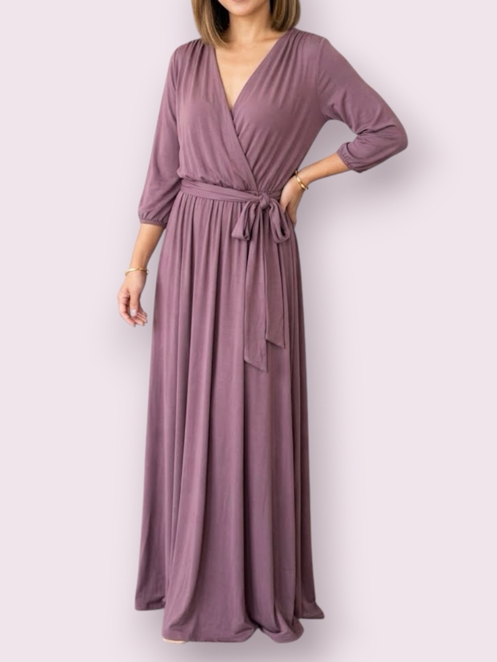 Rachel Pally Long Maxi Caftan Wrap Dress Purple Size Small